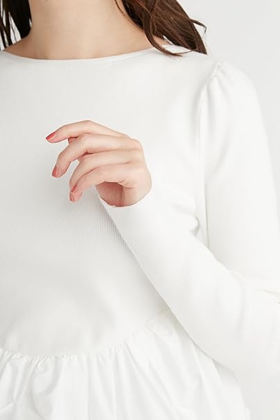 Amazon | [セルフォード] バルーンペプラムニットプルオーバー